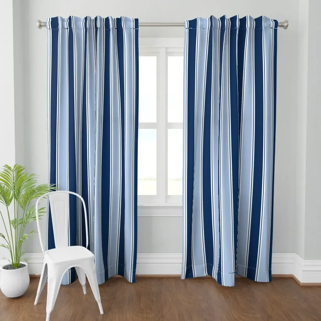 Grande Bold Stripe Curtain Panel - Navy Blue product