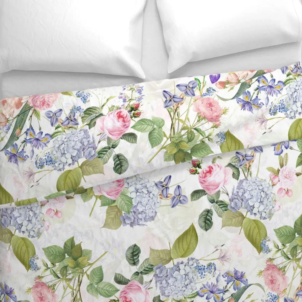 Grandmillennial Blush Roses Duvet Cover - Pink alternate view