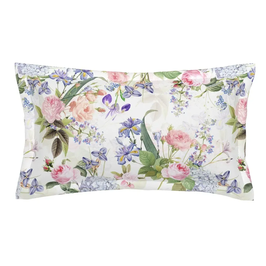 Grandmillennial Blush Roses Victorian Moody Flowers King Pillow Sham - Pink product