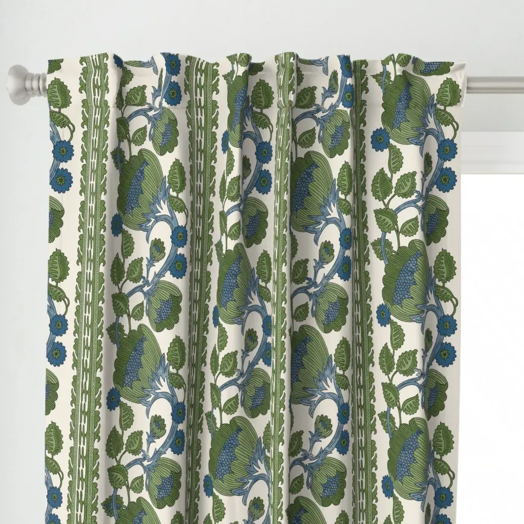Grandmillennial Bold Large Curtain Panel - Green alternate view