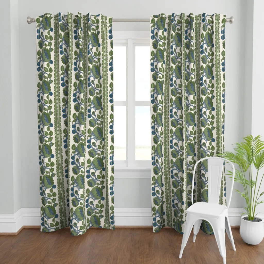 Grandmillennial Bold Large Curtain Panel - Green product