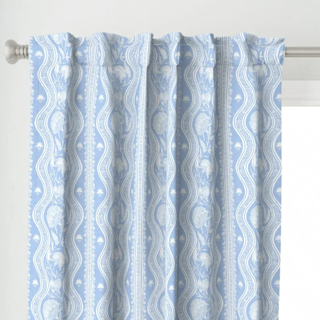 Grandmillennial Border Curtain Panel - White alternate view