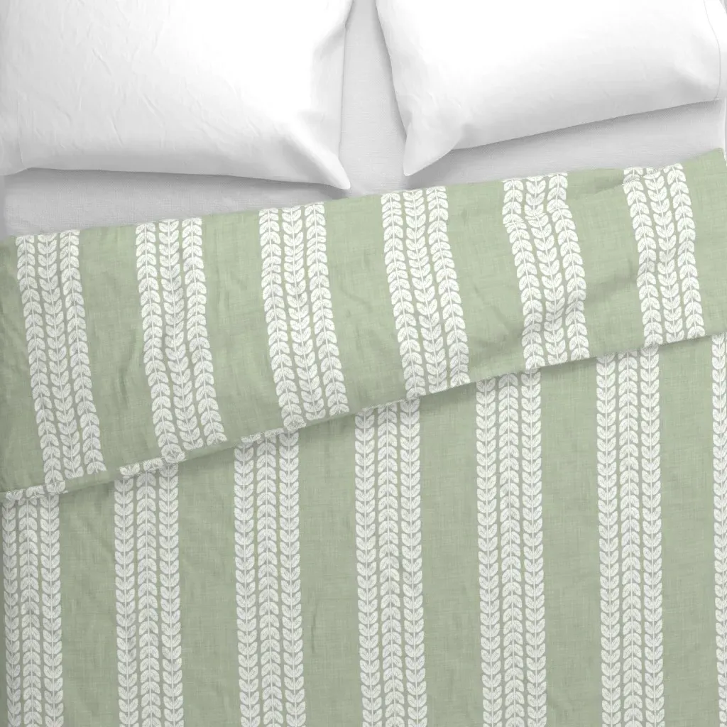 Grandmillennial Climbing Vine Duvet Cover - White alternate view