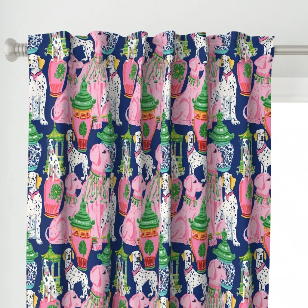Grandmillennial Curtain Panel - Pink alternate view