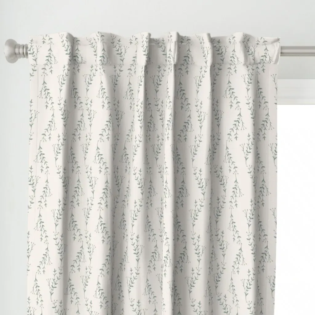 Grandmillennial Curtain Panel - Sage Green alternate view