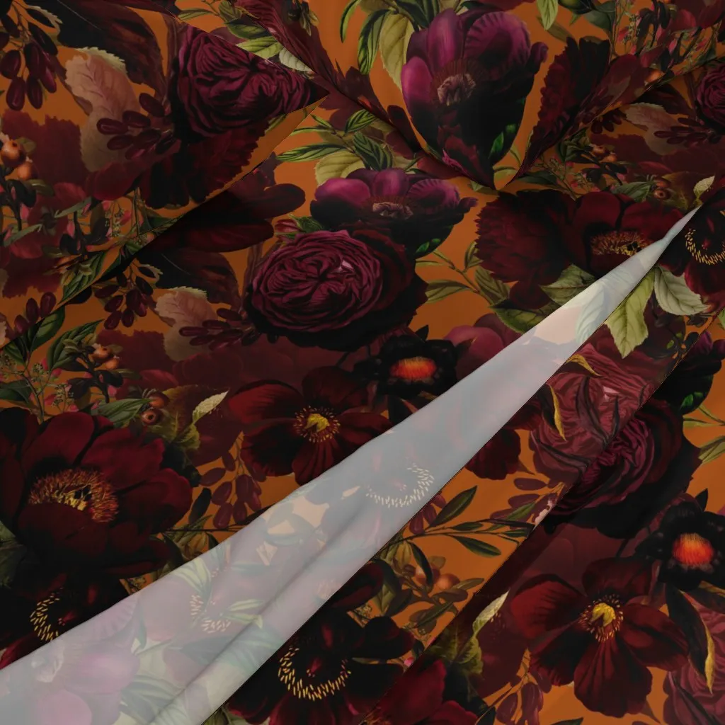 Grandmillennial Gothic Floral Queen Sheet Set - Burgundy alternate view