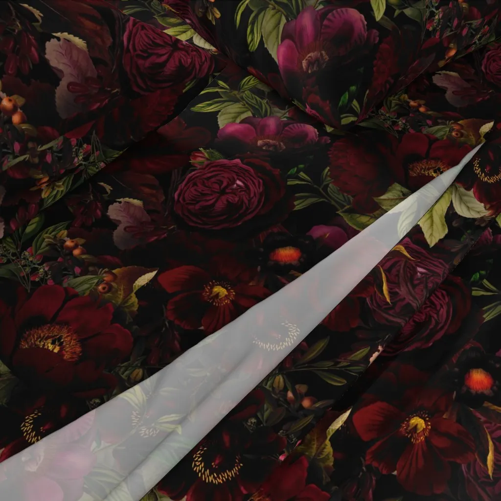 Grandmillennial Peonies Queen Sheet Set - Dark Red alternate view