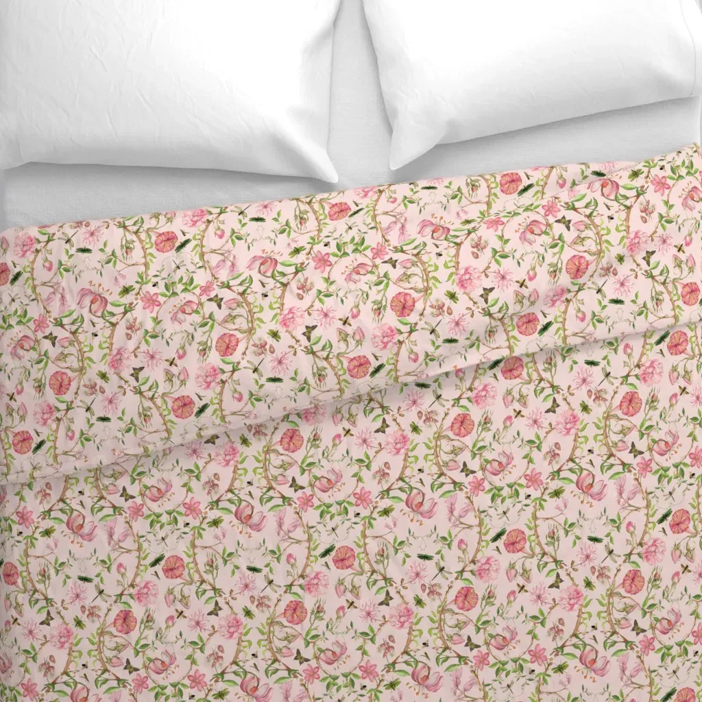 Grandmillennial Rococo Duvet Cover - Pink alternate view
