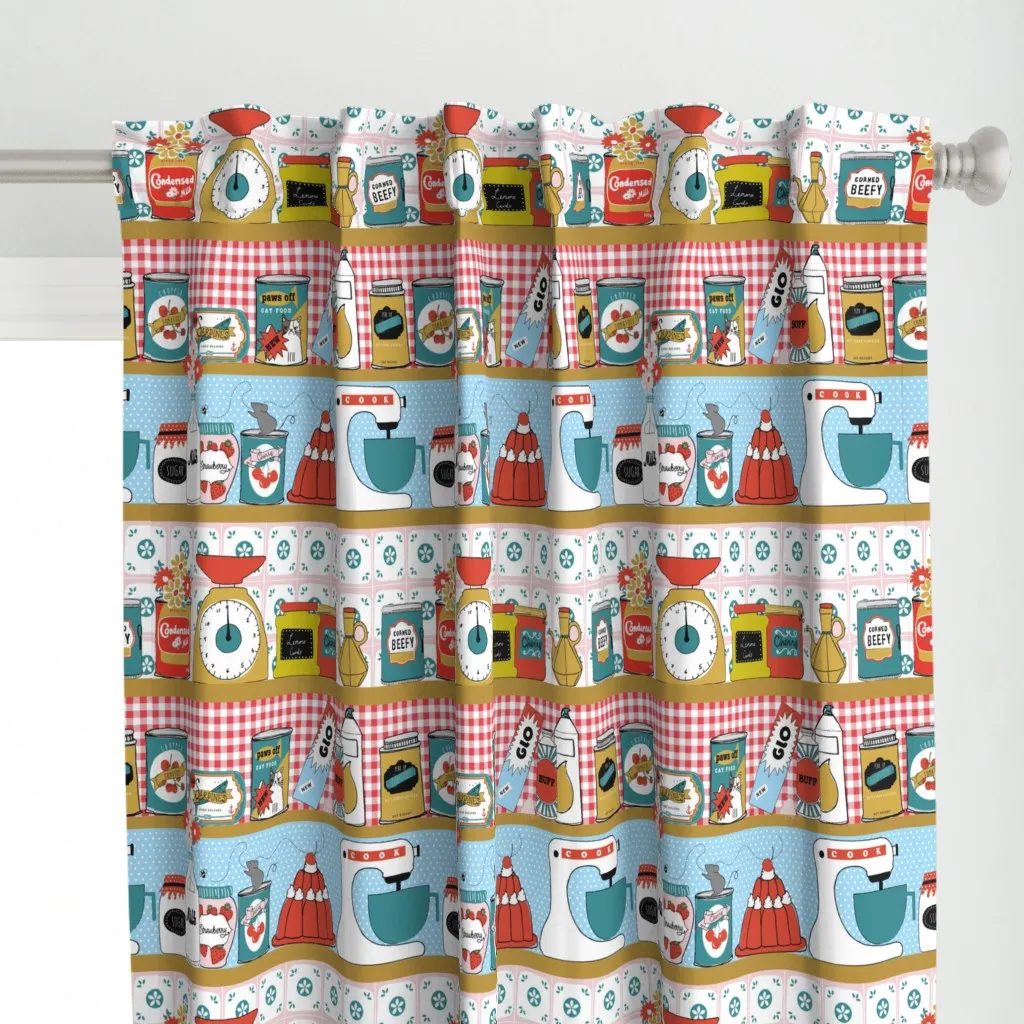 Granny's Kitchen Pantry Curtain Panel - Light Blue alternate view