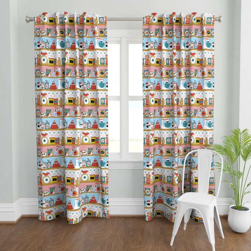 Granny's Kitchen Pantry Curtain Panel - Light Blue product