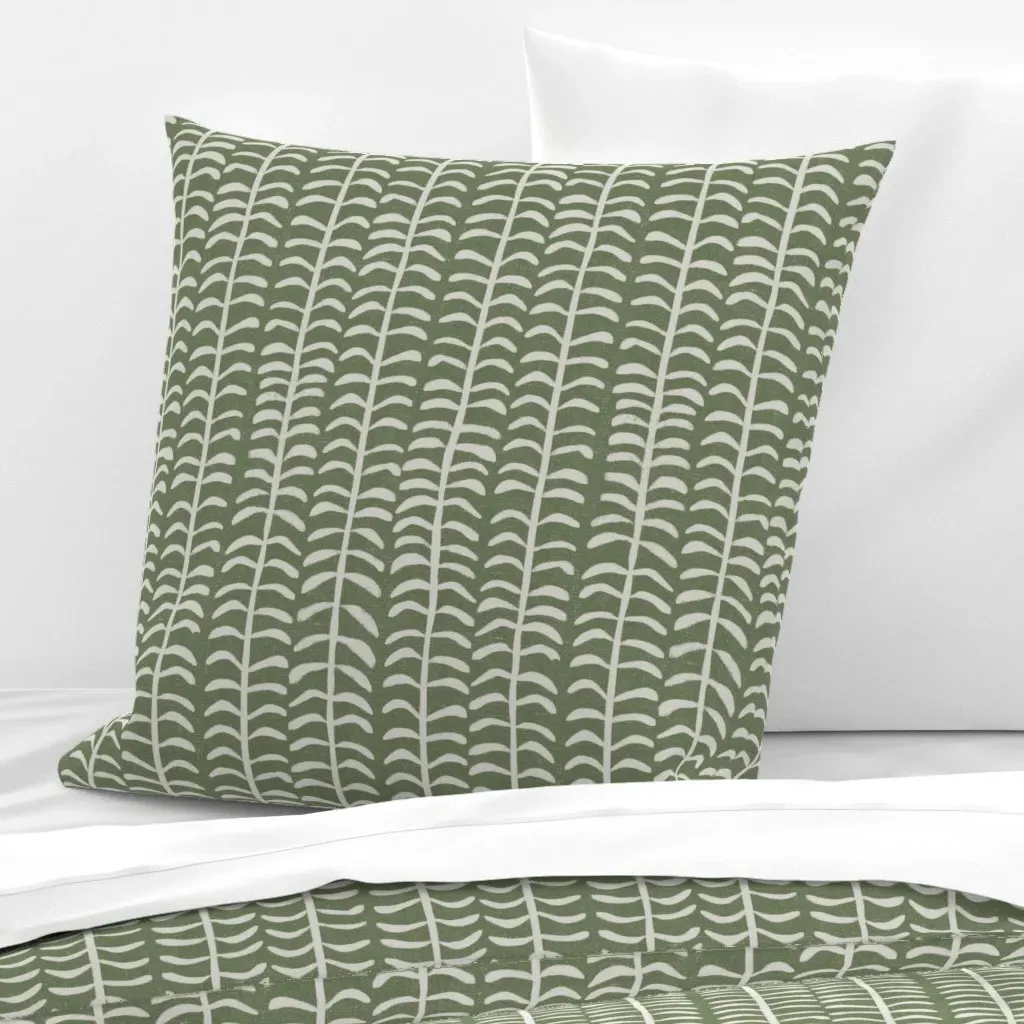 Grass Vine Stripe Euro Pillow Sham - Sage Green product