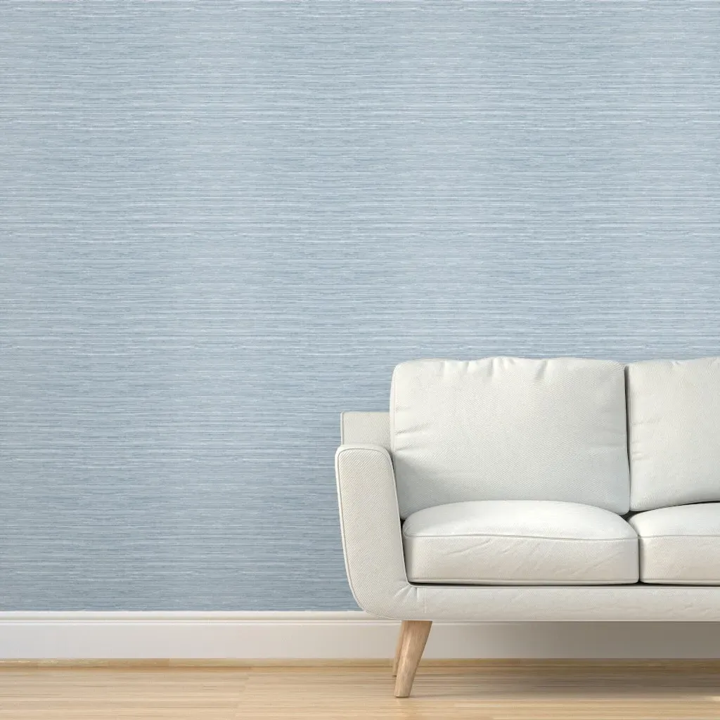 Grasscloth Faux Texture Peel and Stick Wallpaper - Blue, White product