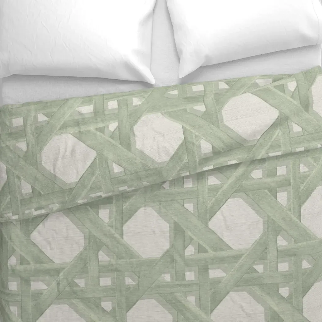 Grasscloth Sally Extra Large Duvet Cover - Sage Green alternate view