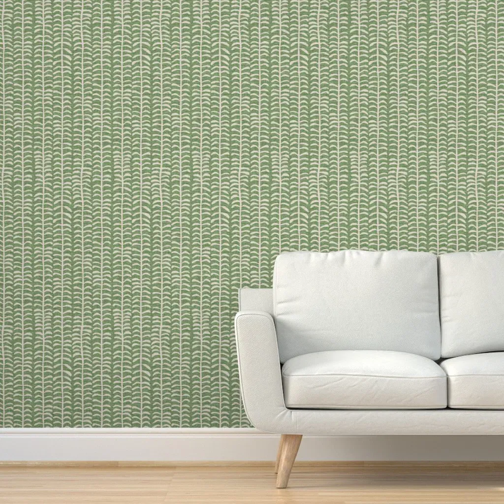 Grasscloth Vine Peel and Stick Wallpaper - Leaf Green product