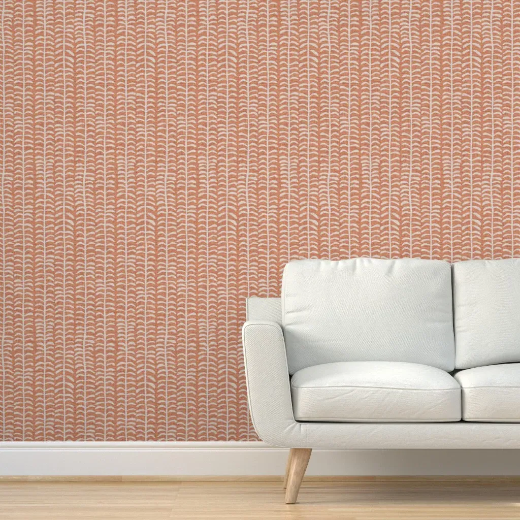Grasscloth Vine Peel and Stick Wallpaper - Terracotta product