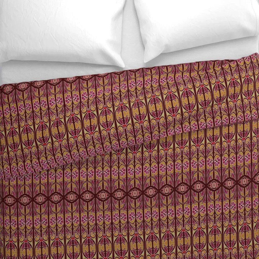 Grate Gate Duvet Cover - Burgundy alternate view