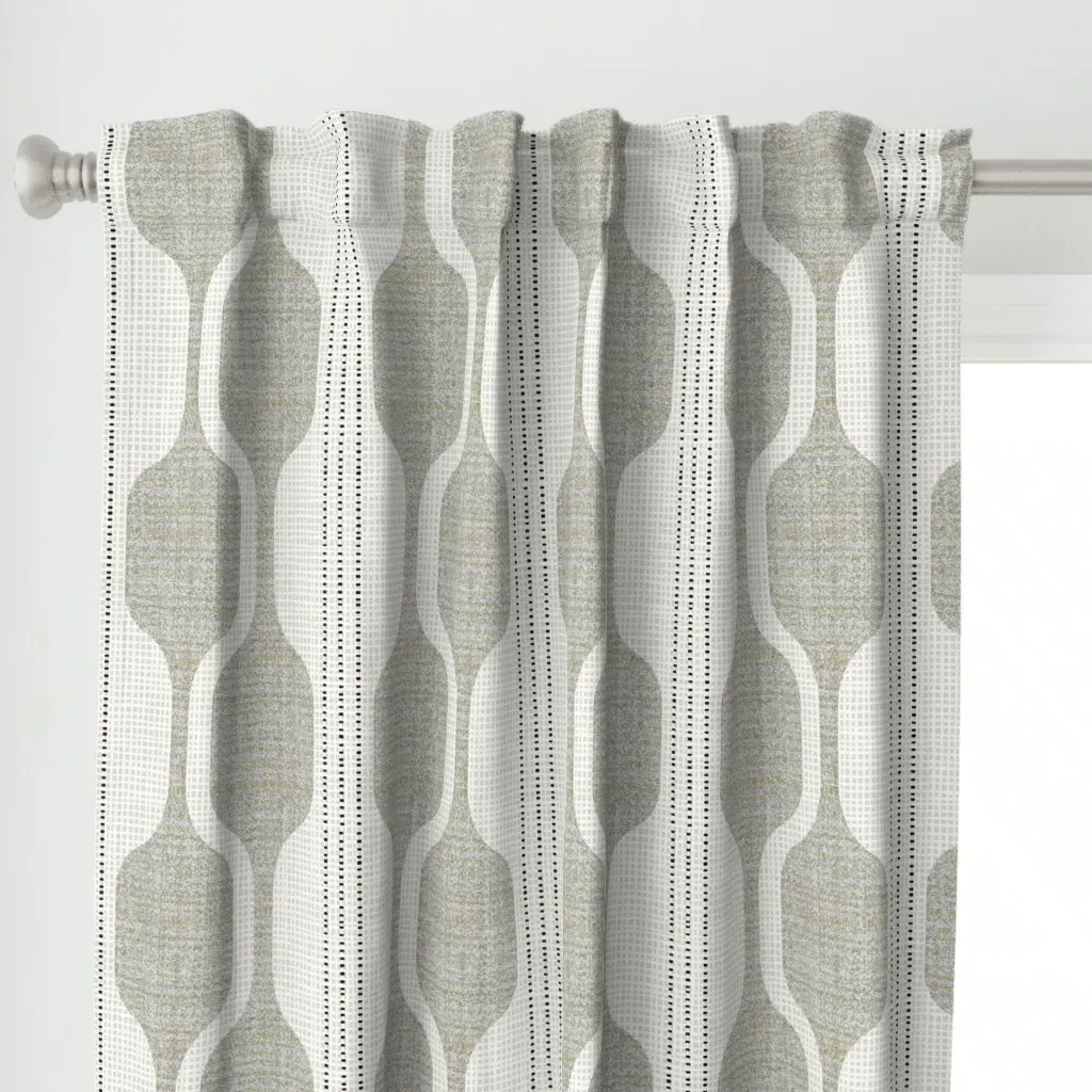 Gray Flannel Ogee Curtain Panel - Taupe alternate view