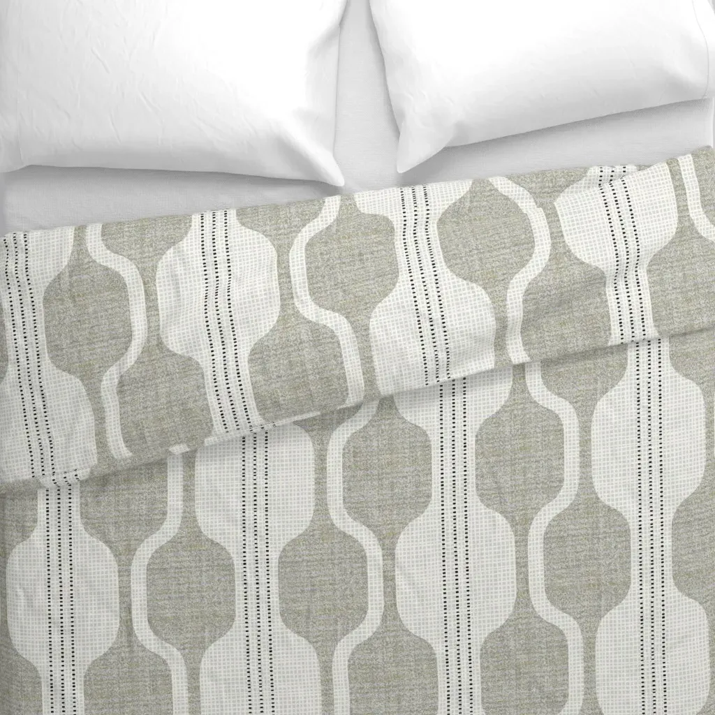 Gray Flannel Ogee Duvet Cover - Taupe alternate view