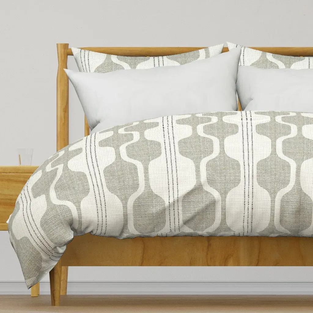 Gray Flannel Ogee Duvet Cover - Taupe product