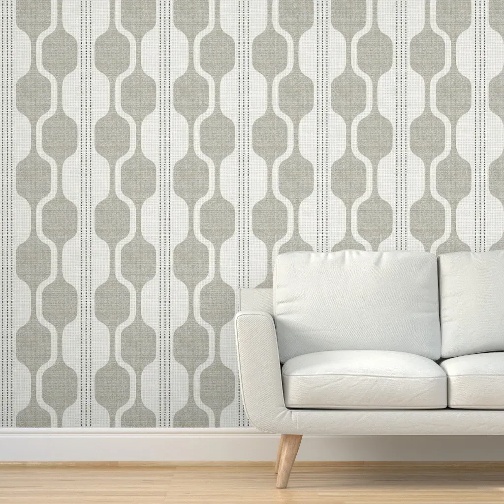 Gray Flannel Ogee Peel and Stick Wallpaper - Taupe product
