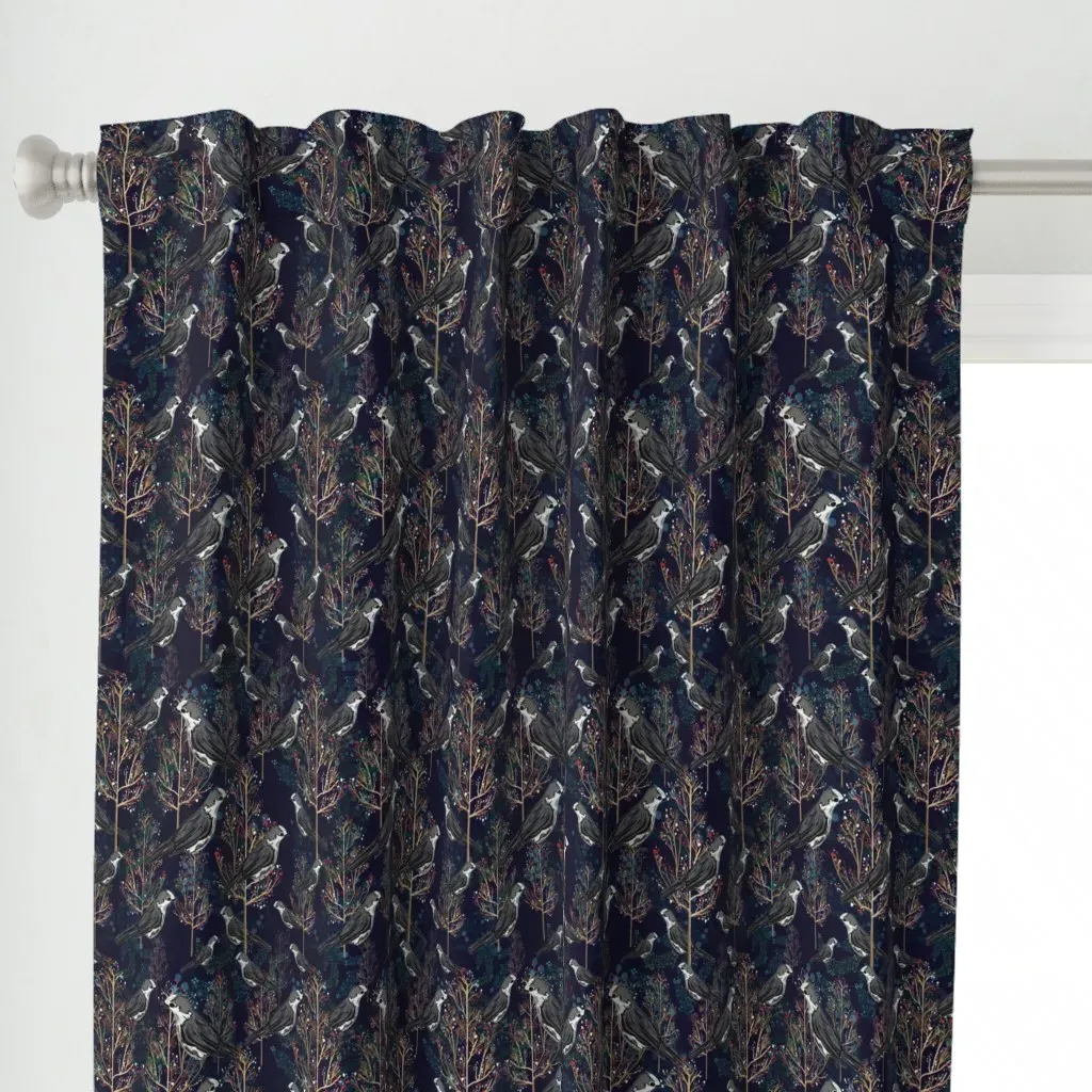 Gray Jay Curtain Panel - Gray alternate view
