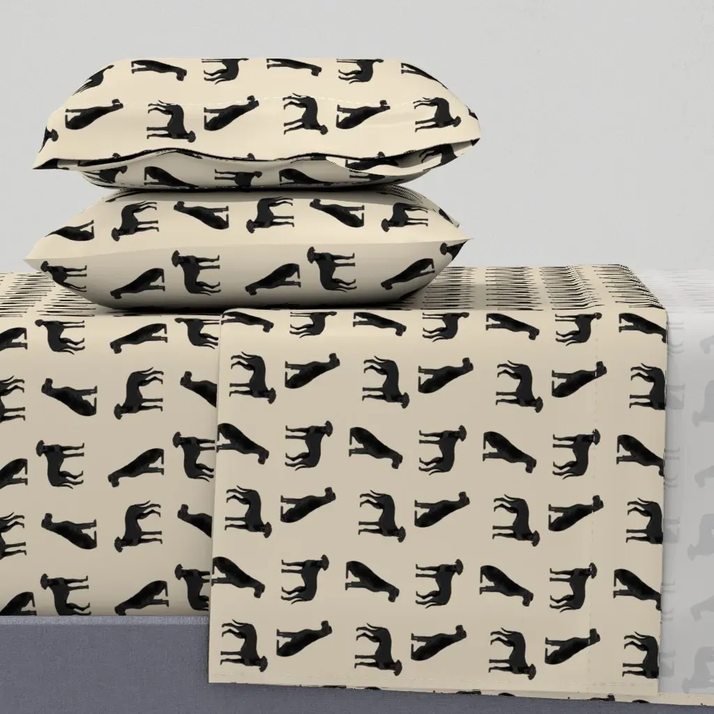 Great Dane Dog Breed Queen Sheet Set - Black product