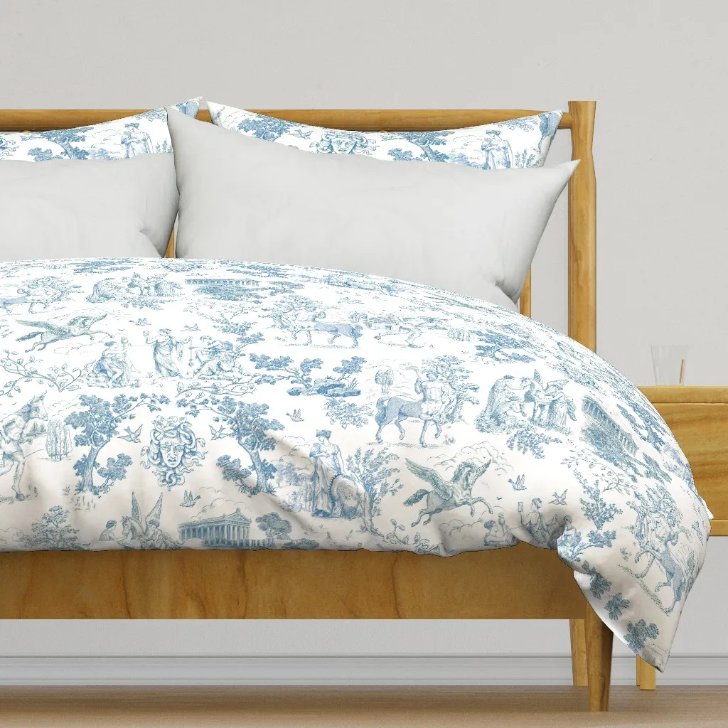 Greek Mythology Toile Duvet Cover - Blue product