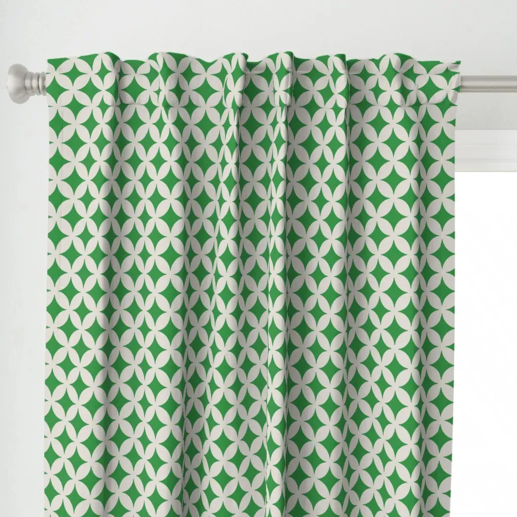 Green Diamonds Curtain Panel - Green alternate view