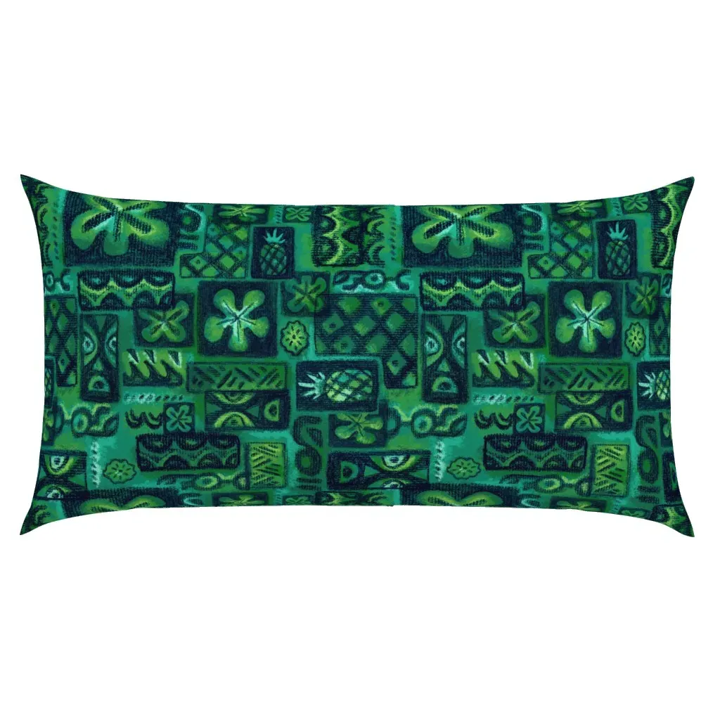 Green Flower King Pillow Sham - Emerald Green product
