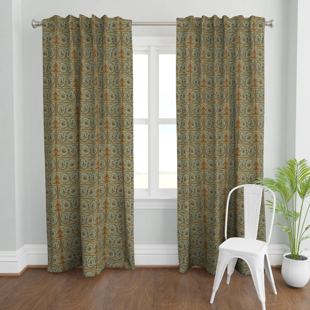 Green Gilded Door Curtain Panel - Gold product