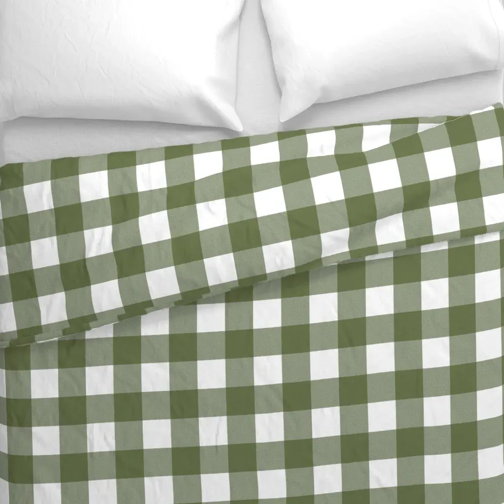 Green Plaid Duvet Cover - Sage Green alternate view