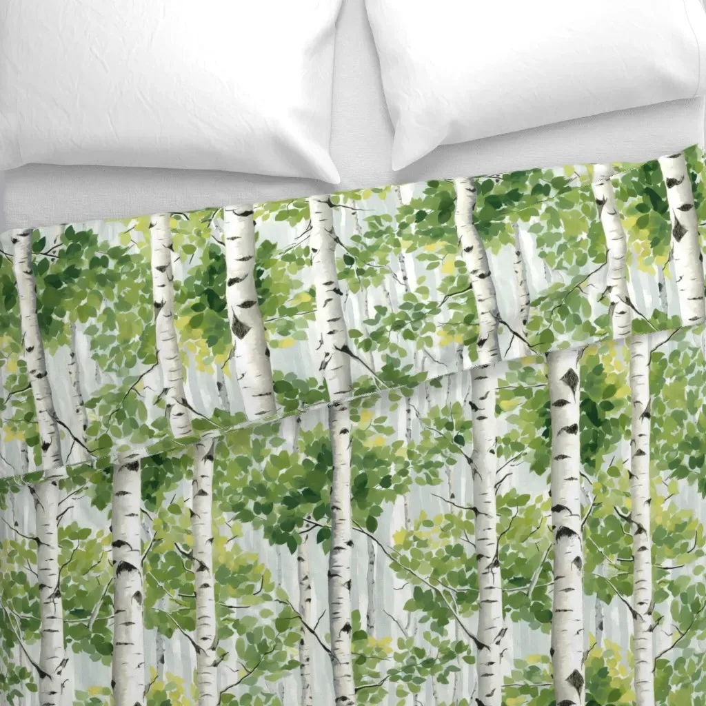 Green Quaking Aspens Duvet Cover - White alternate view