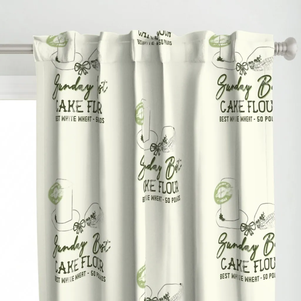 Green Top Hat Floursack Curtain Panel - Green alternate view