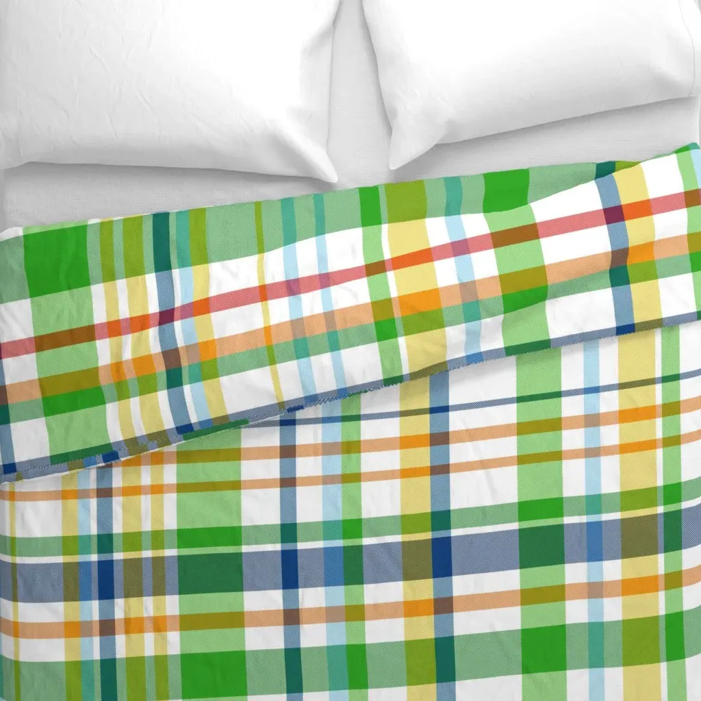 Green Yellow and Blue Madras Duvet Cover alternate view