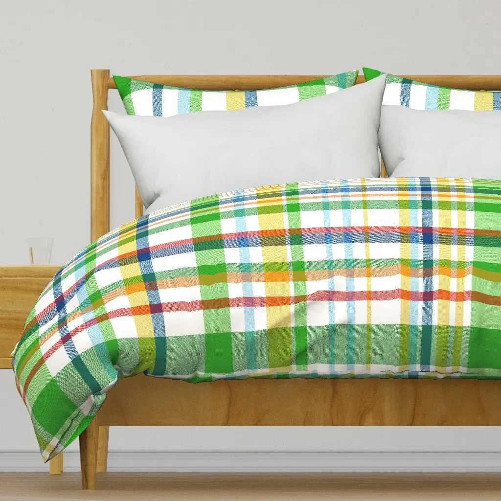 Green Yellow and Blue Madras Duvet Cover product
