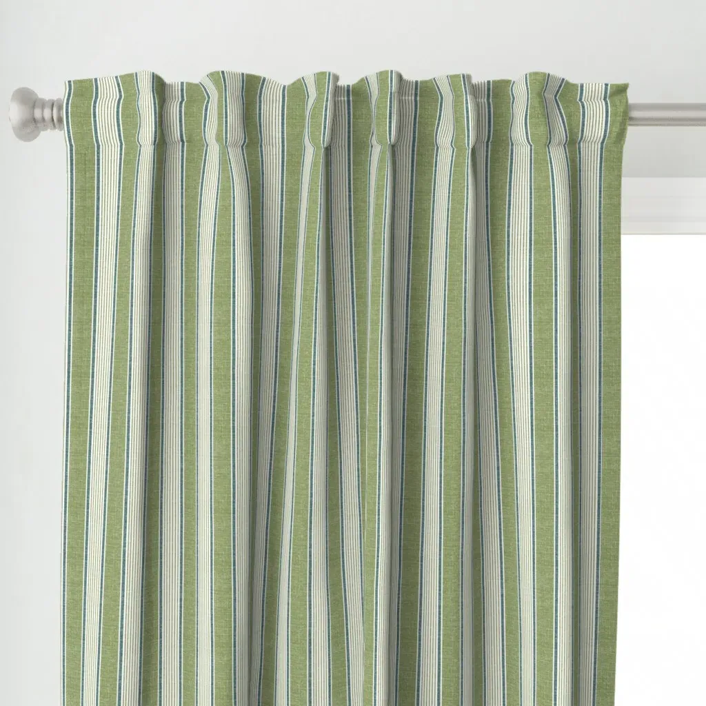 Greenery Stripe Curtain Panel - Green alternate view