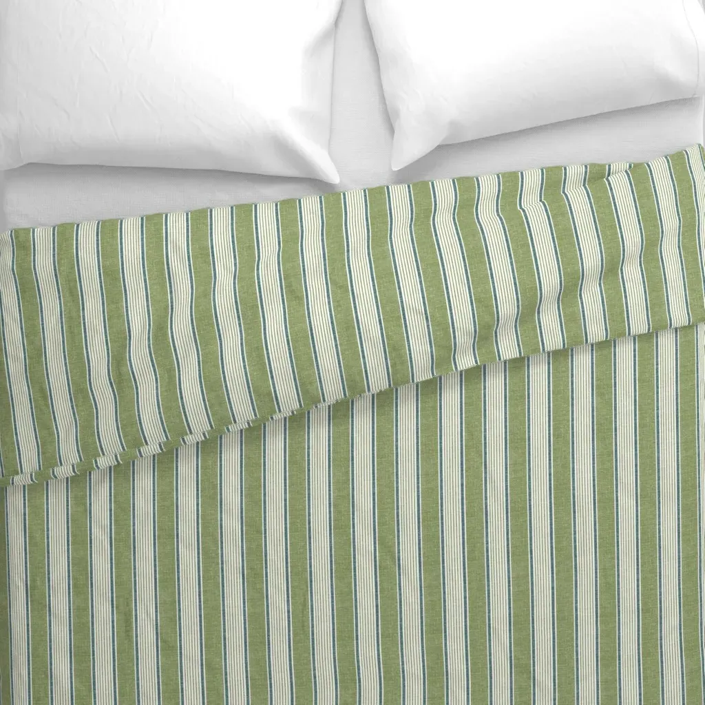 Greenery Stripe Duvet Cover - Green alternate view