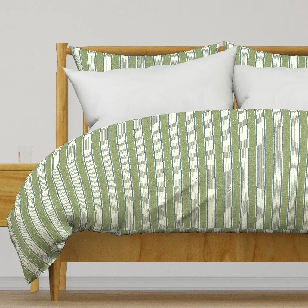 Greenery Stripe Duvet Cover - Green product