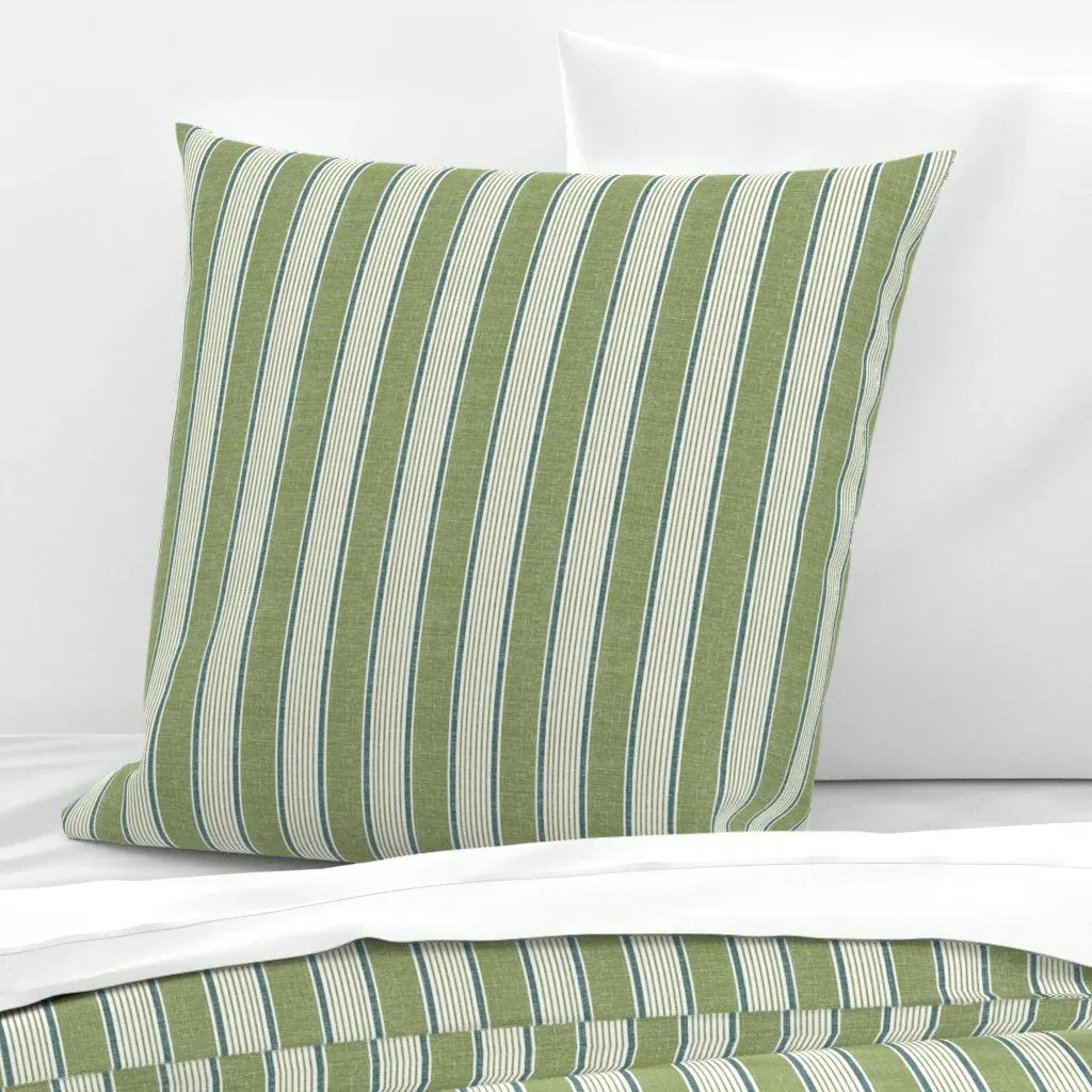 Greenery Stripe Euro Pillow Sham - Green product