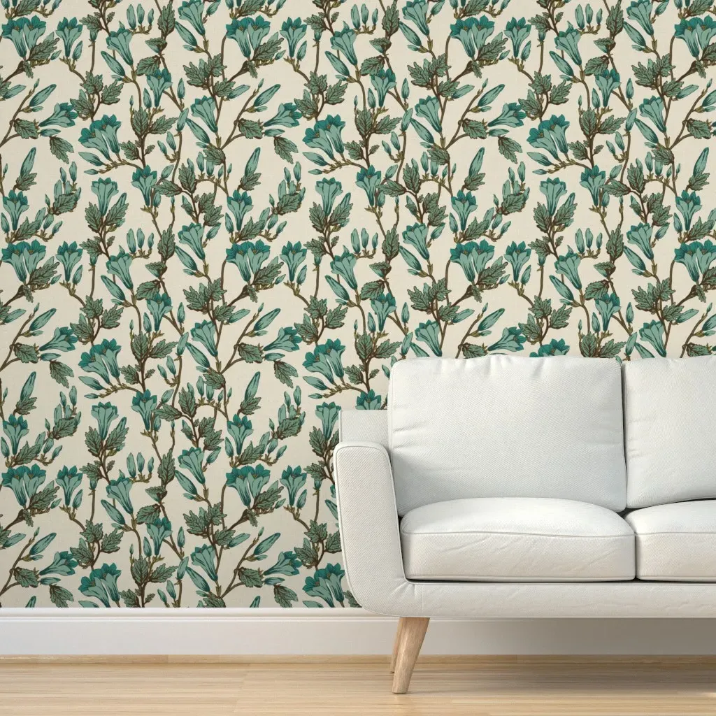 Greenwood Botanical Peel and Stick Wallpaper - Teal product