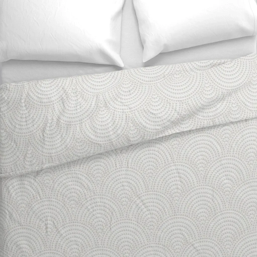 Greige Dotted Art Deco Feather Duvet Cover - Beige alternate view
