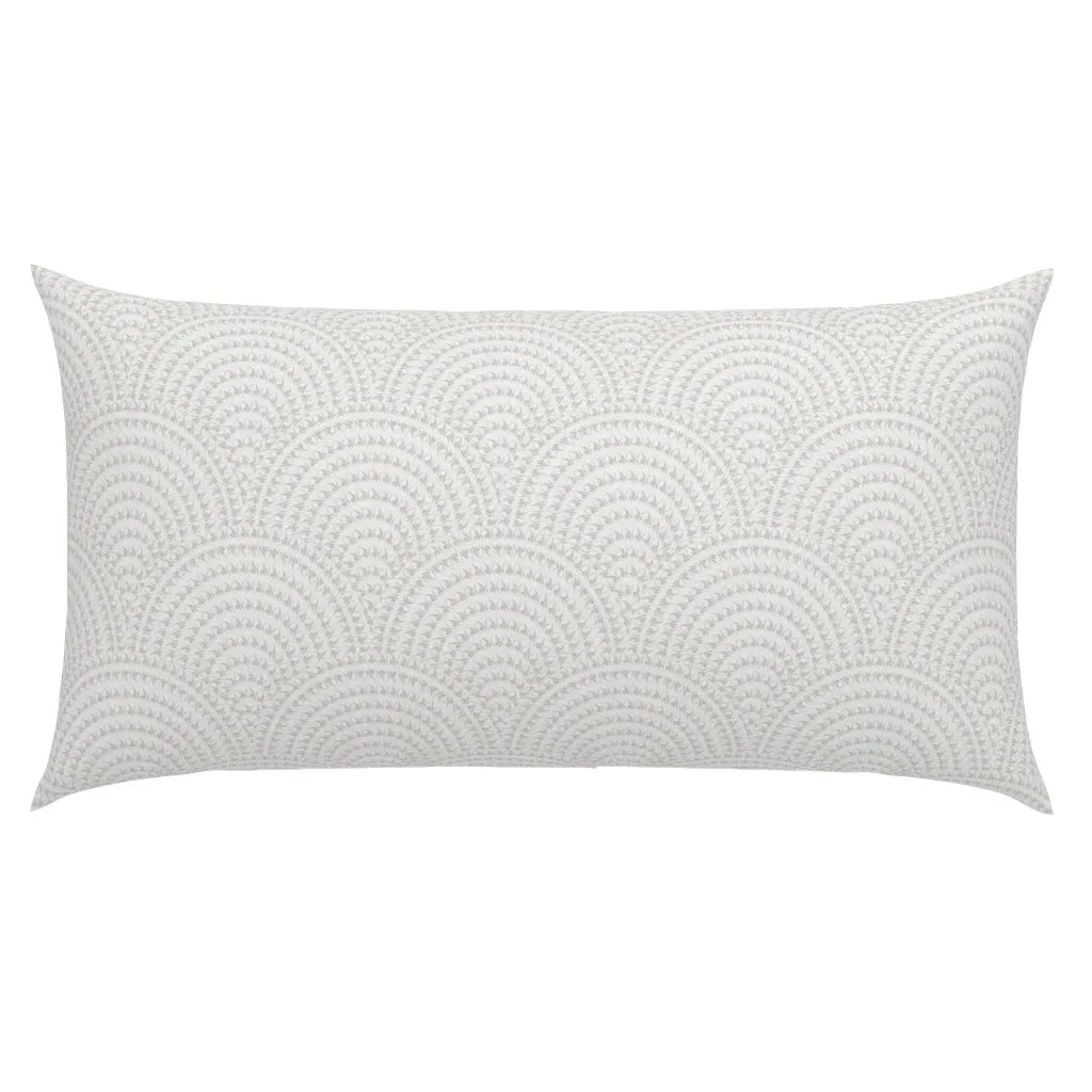 Greige Dotted Art Deco Feather Fan King Pillow Sham - Beige product