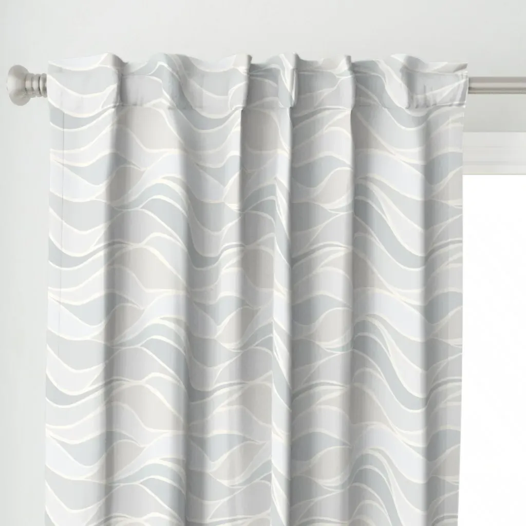 Grey Waves Curtain Panel - Light Gray alternate view