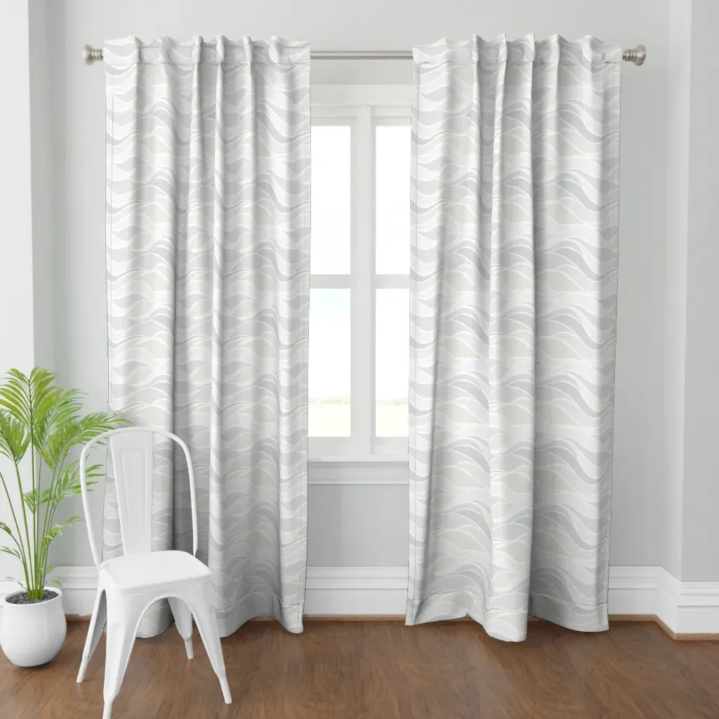 Grey Waves Curtain Panel - Light Gray product