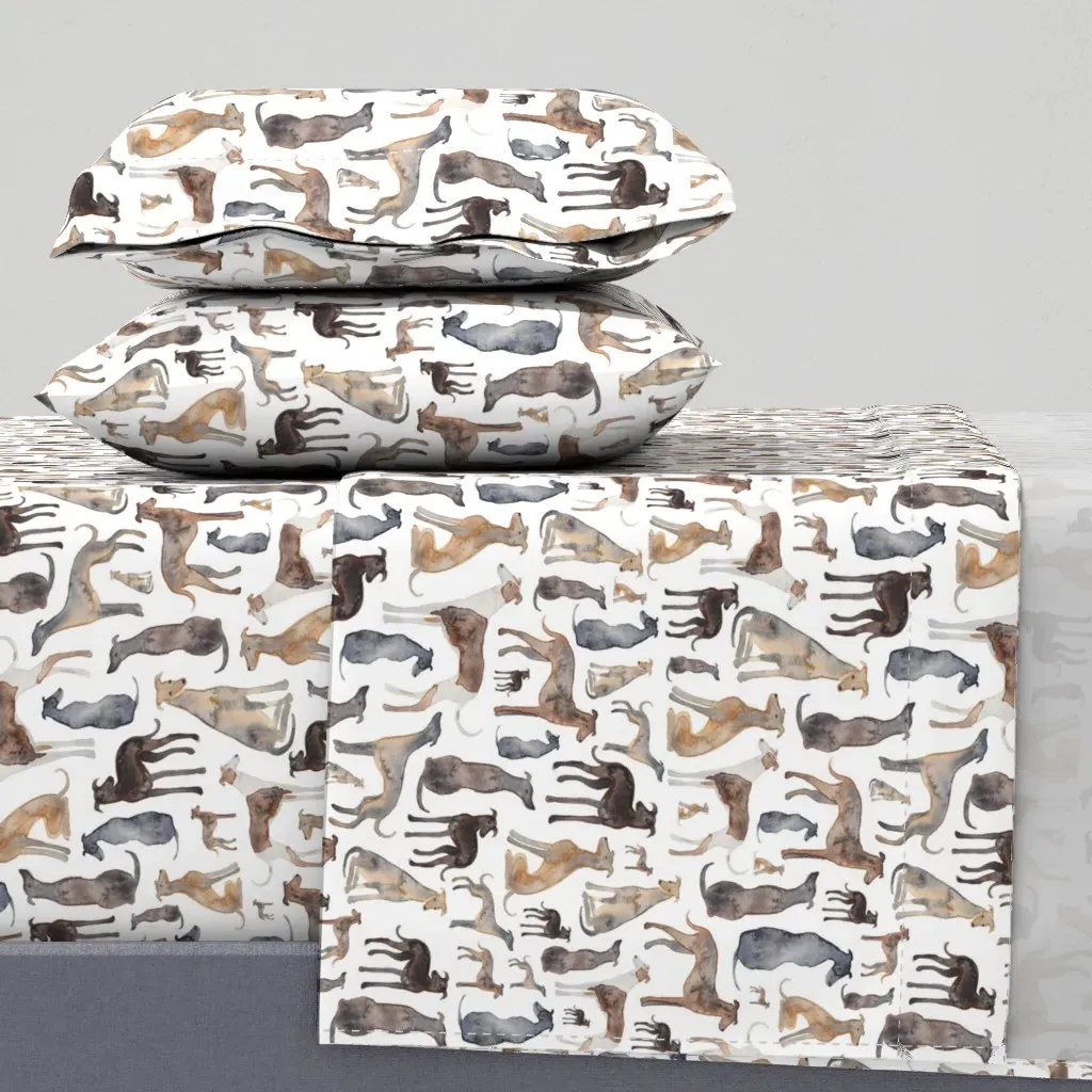 Greyhounds Whippets and Lurcher Dogs King Sheet Set - Gray product