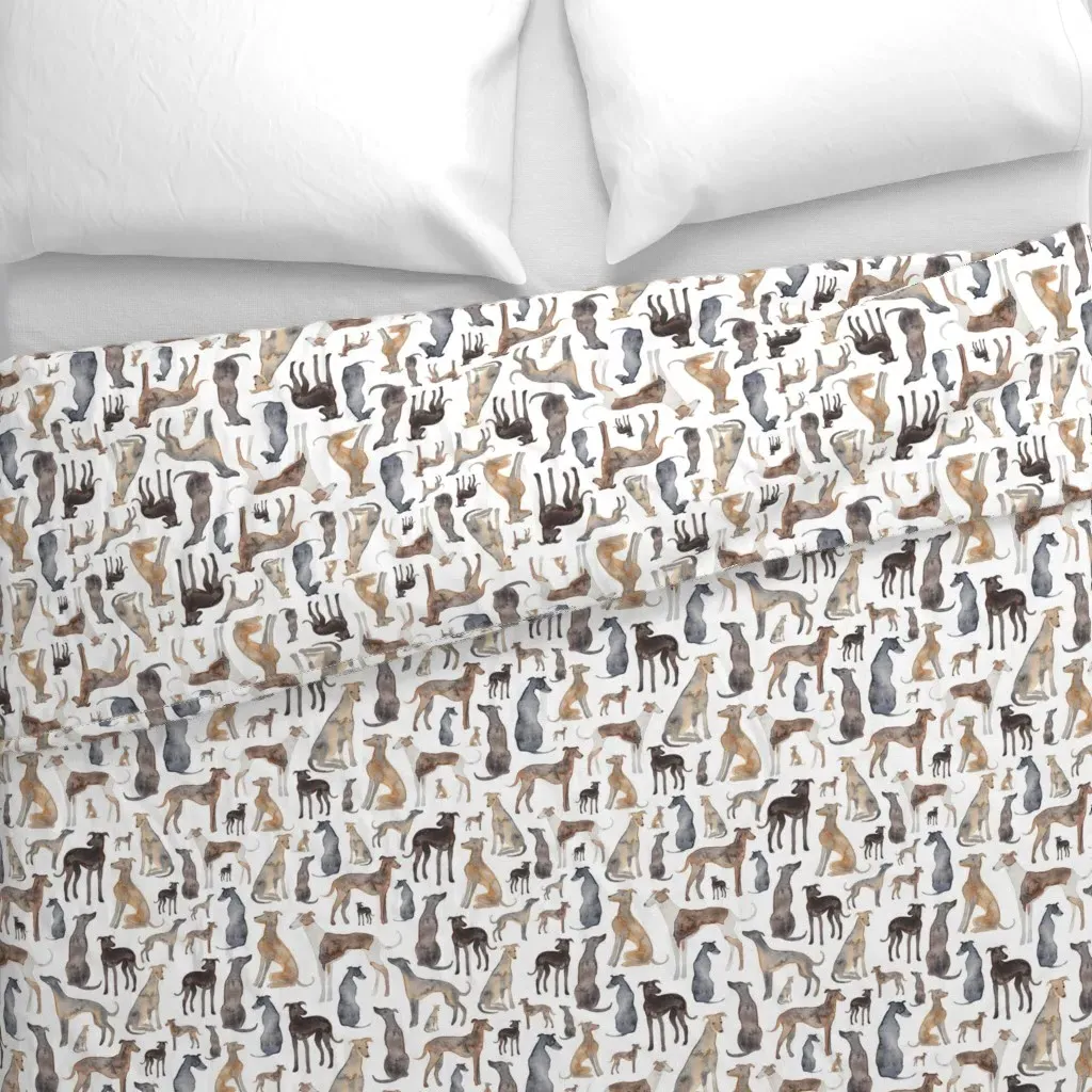 Greyhounds Whippets and Lurcher Duvet Cover - Gray alternate view