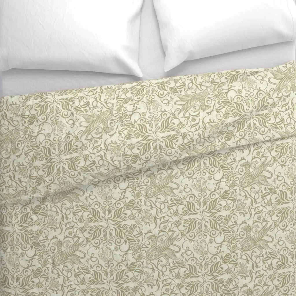 Griffin-Ivory Tan Light Duvet Cover - Beige alternate view