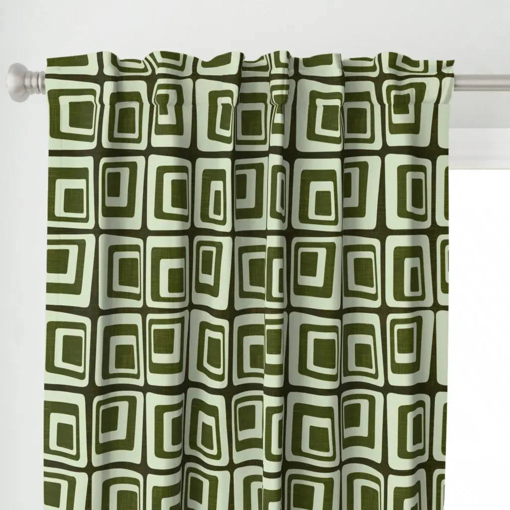 Groovy Coastal 1970s Curtain Panel - Off-White alternate view