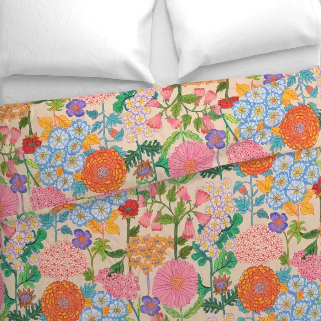 Groovy Florals Duvet Cover - Orange alternate view
