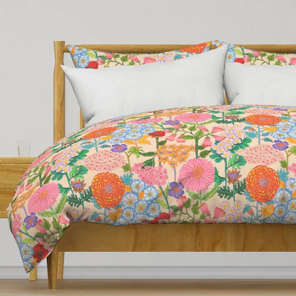 Groovy Florals Duvet Cover - Orange product